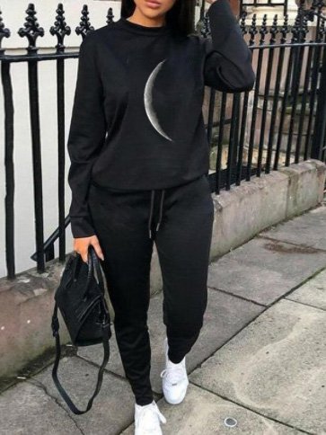 

Casual Suits, Black, Two-piece Outfits