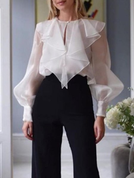 

Formal Evening Solid Top, As picture, Blouses and Shirts