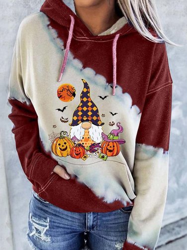 

Funny Halloween Ladies Long Sleeve Hoodie, As picture, Hoodies&Sweatshirts
