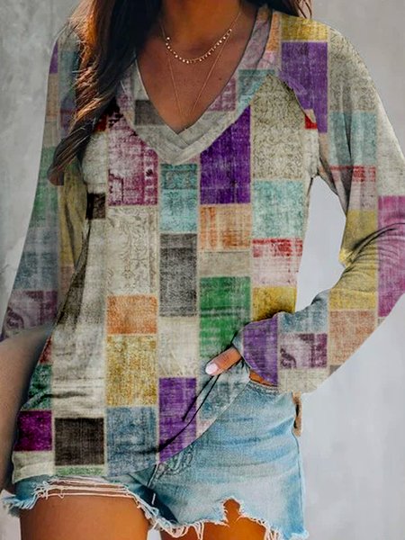 

Loosen Cotton Blends Vacation T-shirt, As picture, T-Shirts