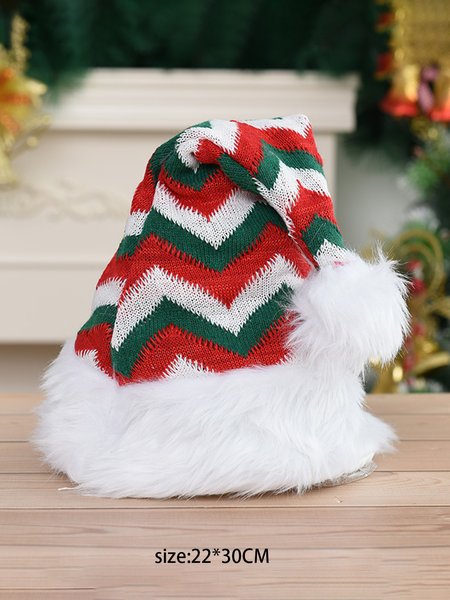 

Natale a Righe Lana Palla Cucitura Di lana Cappello, Accessories