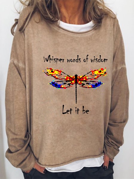

Dragonfly Whisper Words Of Wisdom Shirt Let It Be Women's Sweatshirts, Light brown, Hoodies&Sweatshirts