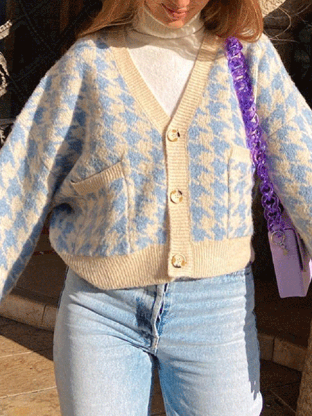 

Miscele di cotone Cardigan, Blu, Cardigans