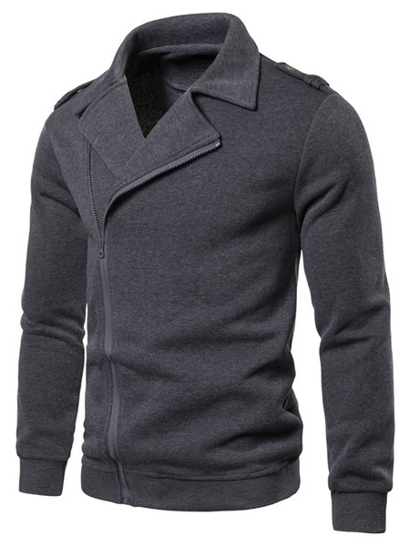 

Sporty Hooded Full-zip Jackets, Deep gray, Jacket