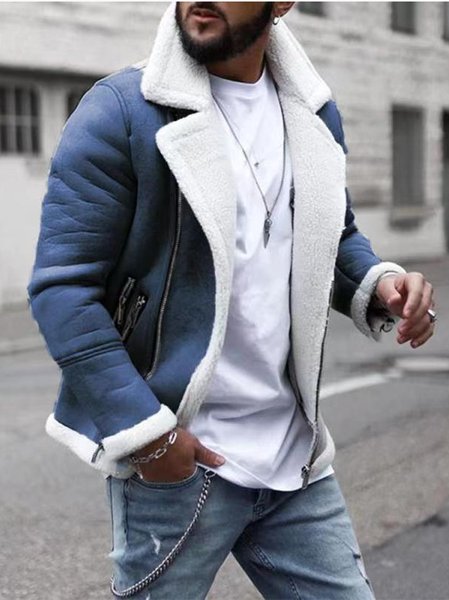 

Winter Workout Fleece Jackets Full Zip Wool Warm Coats, Blue, Jackets & Coats