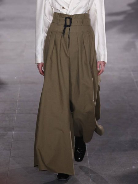 

Solid Pants, As picture, Wide Leg Pants