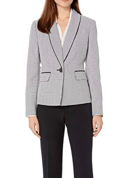 

Fall Regular Fit Shawl Collar Elegant Mid-weight Non-Stretch Outerwear, Gray, Blazers