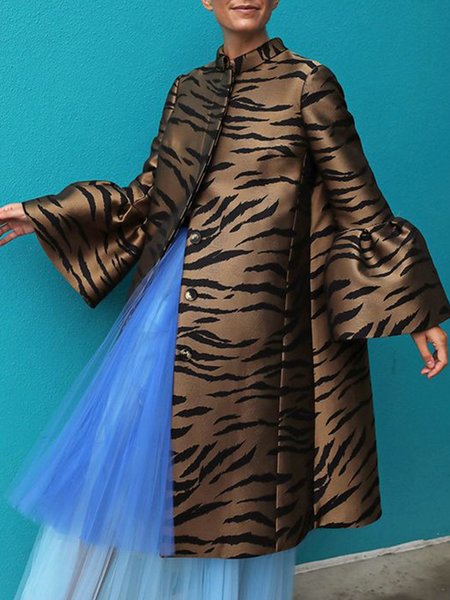 

Long Sleeve Loosen Vintage Outerwear, As picture, Coats