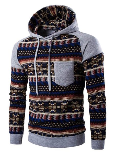 

Long Sleeve Hooded Casual Sweatshirt, As picture, Men's Sweater