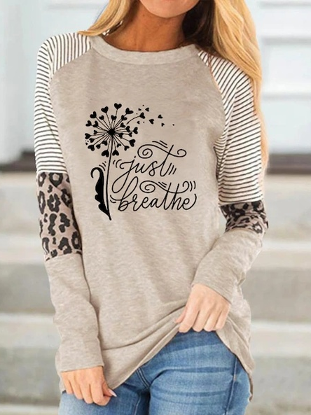 

Floral Cotton Blends Loosen Shirts & Tops, Multicolor, Long sleeve tops