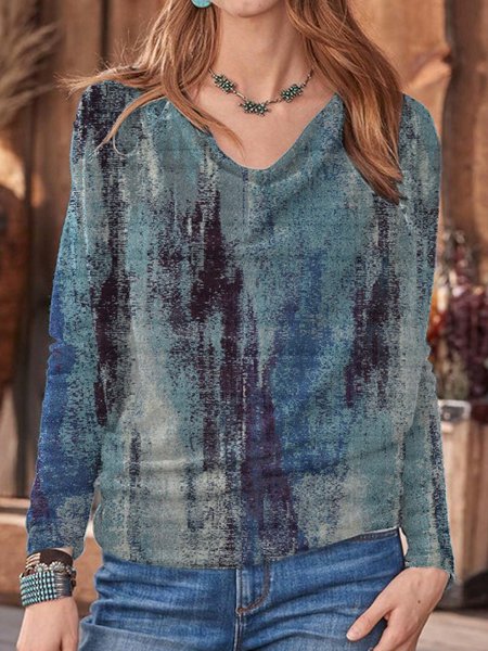 

Vintage Loosen Cowl Neck Shirts & Tops, Blue, Tops