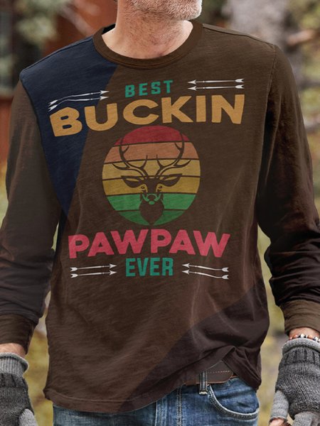

PawPaw long-sleeved men's T-shirt Vintage Sweatshirt, Khaki, Hoodies&Sweatshirts