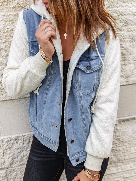 

Casual Hooded Outerwear, As picture, Outerwear