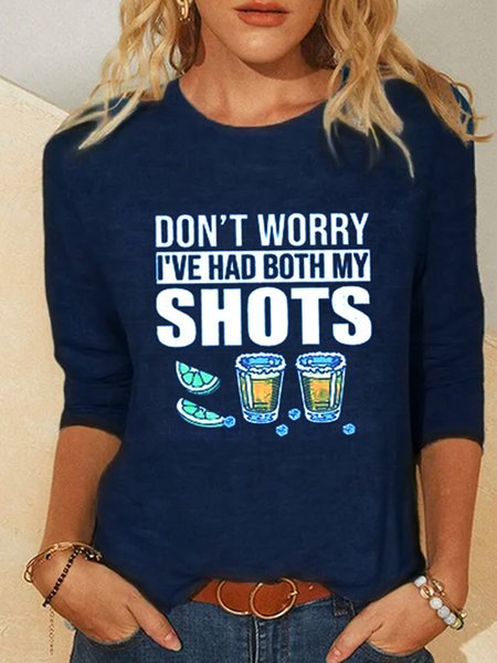 

Crew Neck Shirts & Tops, Blue, T-Shirts