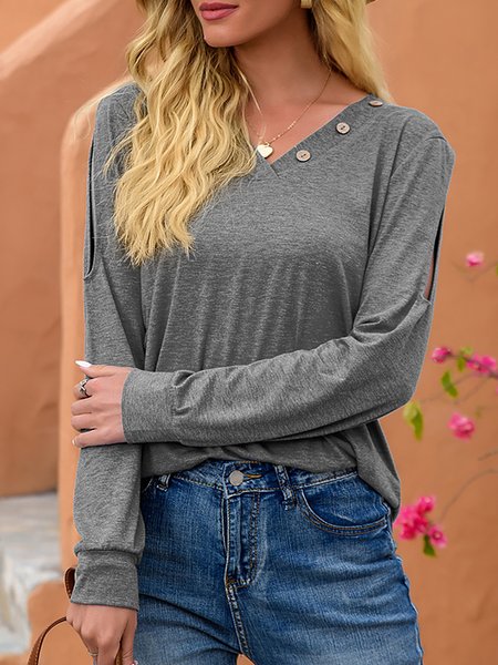 

Regular Fit Raglan Sleeve Shirts & Tops, Gray, Tops