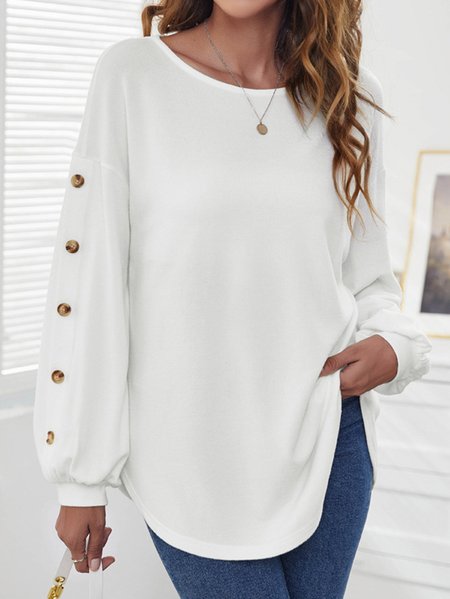 

Cotton Buttoned Casual Shirts & Tops, White, Tops