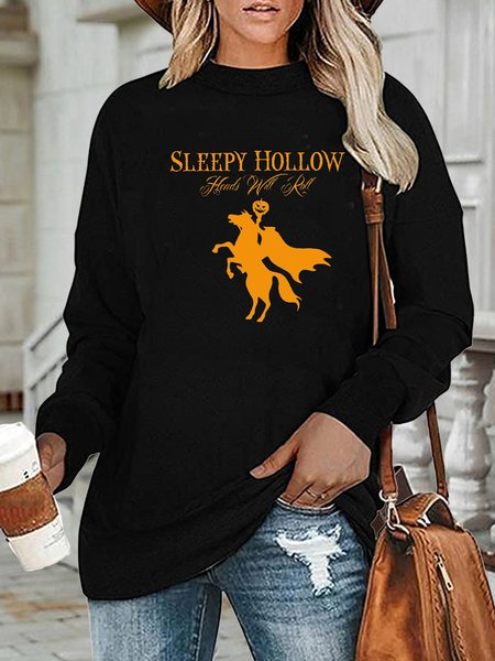 

Halloween Casual Crew Neck Sweatshirt, Black, Hoodies&Sweatshirts