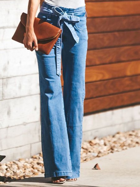 

Regular fit Casual Solid Long Jeans, Sky blue, Jeans