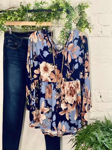 

Floral Printed Loosen Long sleeve Shirts & Tops, Multicolor, Tops