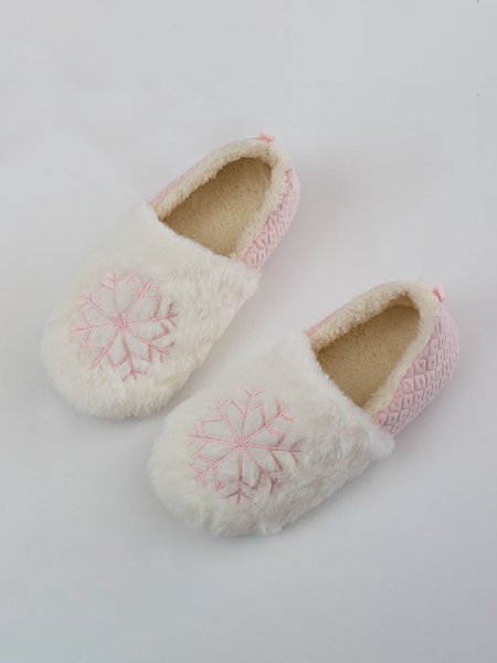 

Natale Fiocco di neve Ricamo Felpato Ciabatta, Rosa, Athletic & Casual Shoes