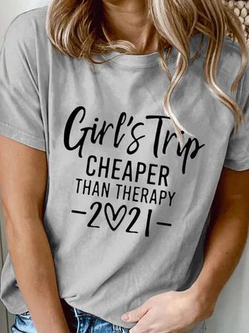 

Girls Trip Cheaper Than Therapy 2021 Tee, Gray, T-shirts