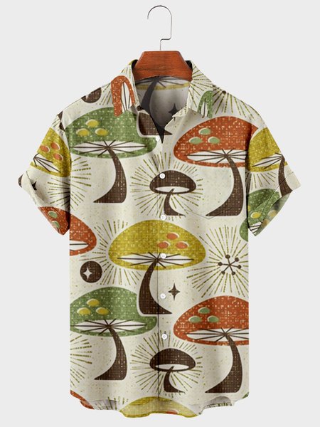 

Casual Short Sleeve Shirts & Tops, Yellow, Men's Floral shirt