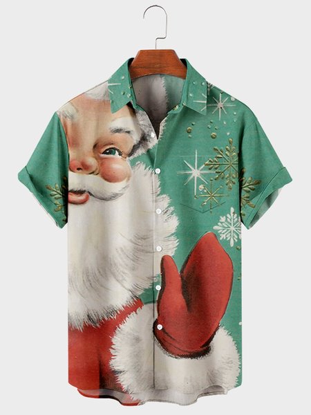 

Short Sleeve Vintage Shirts & Tops, Green, Men's Floral shirt