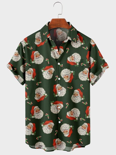 

Short Sleeve Shirt Collar Shirts, Green, Shirts ＆ Blouse