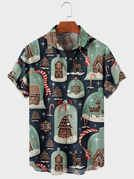 

Casual Short Sleeve Shirts & Tops, Blue, Men's Floral shirt