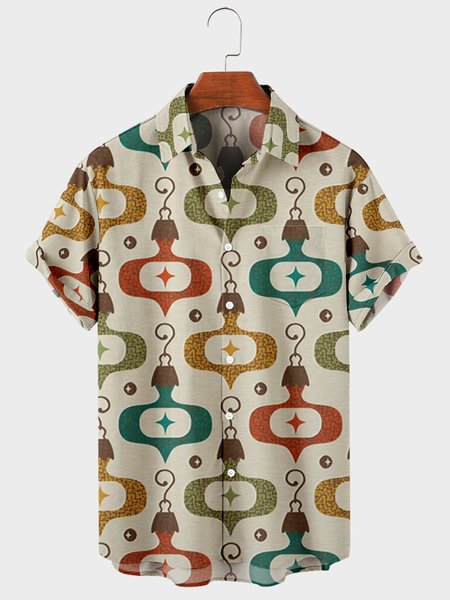 

Shirt Collar Short Sleeve Shirts & Tops, Khaki, Shirts ＆ Blouse