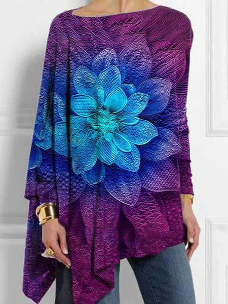 

Vacation Cotton Blends T-shirt, Purple, T-Shirts