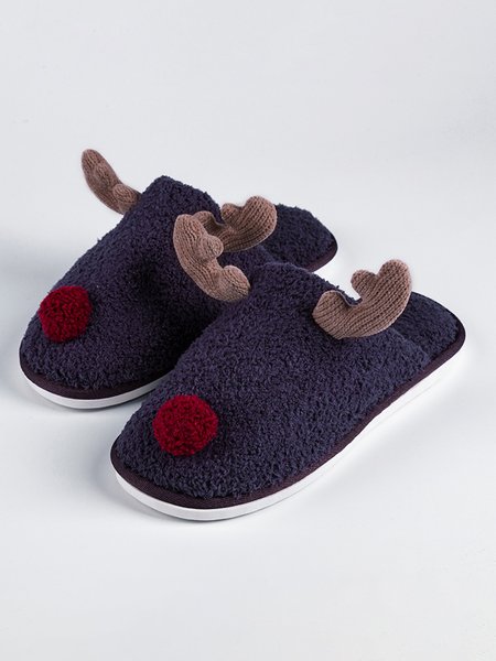 

Christmas Elk Plush Slipper, Deep gray, Sandals & Slippers