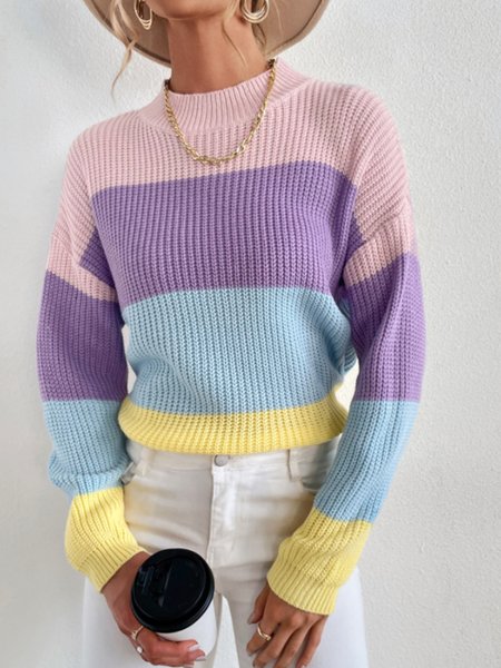 

Long Sleeve Loosen Casual Sweater, Multicolors, Pullovers