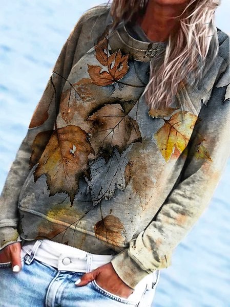 

Crew Neck Sweatshirt, As picture, Hoodies & Sweatshirts