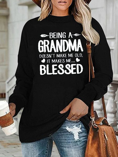 

Grandma Casual Sweatshirt, Black, Hoodies&Sweatshirts