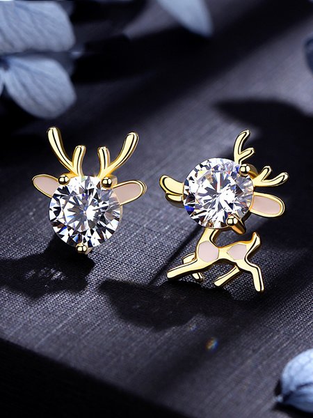 

Natale Alce Zircone Lega Orecchini, Come immagine, Ring
