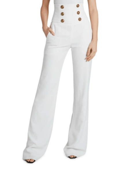 

Fall Regular Slightly stretchy Straight Leg High Waist Fit Work Formal Pants, White, Straight Leg Pants