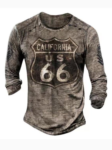 

Retro California U.S. Route 66 Men's Top, As picture, Hoodies&Sweatshirts