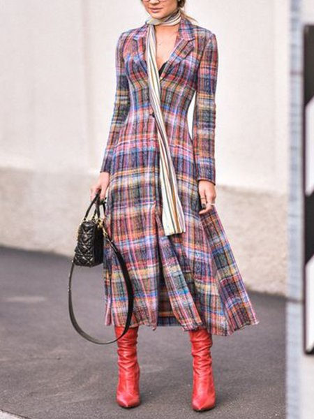 

Flat Collar Casual Regular Fit Outerwear, As picture, Coats