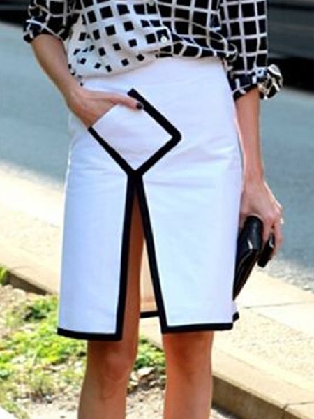 

Work Date Daily Regular Fit Skirts, White, Mini Skirts