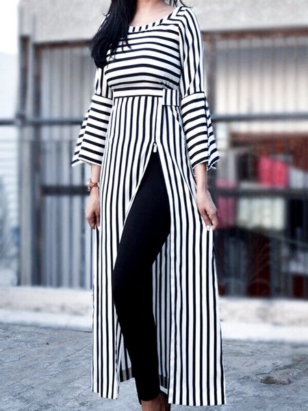 

Crew Neck Dresses, As picture, Maxi Dresses