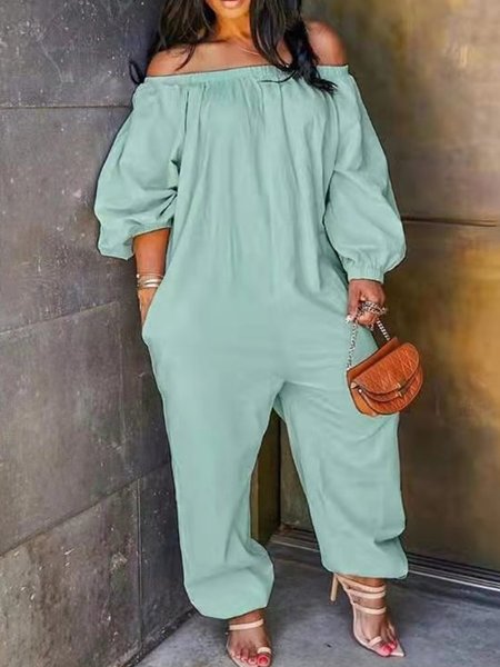 

Casual Long sleeve Jumpsuit & Romper, Green, Jumpsuits