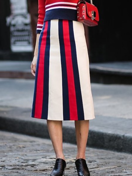 

Casual Skirts, As picture, Midi Skirts