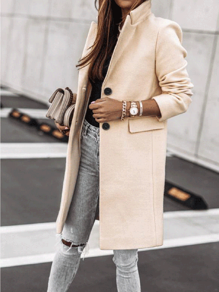 

inversione Luterino un cappotto insieme a Borse, Bianco, overcoat