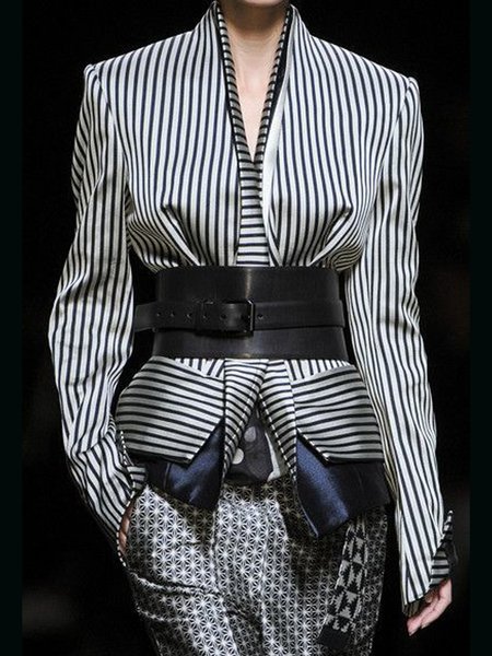 

Striped Cotton Casual Shirts & Tops, As picture, Blouses and Shirts
