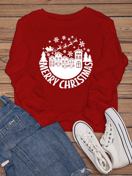 

Merry Christmas Casual Sweatshirt, Red, Hoodies&Sweatshirts