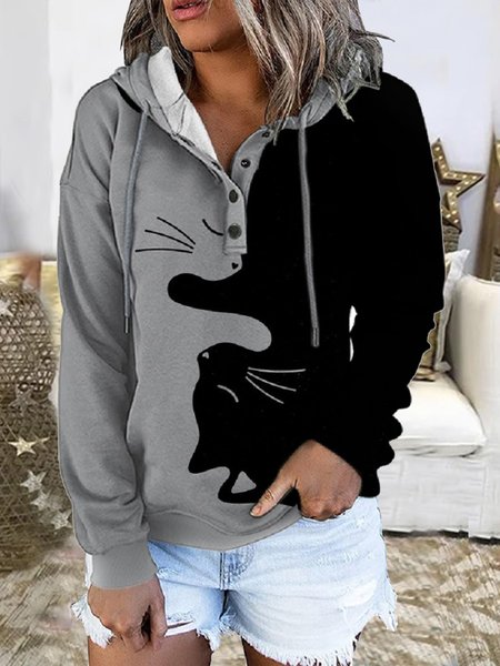 

Casual Off Shoulder Hooded Sweatshirt, Black, Hoodies & Sweatshirts