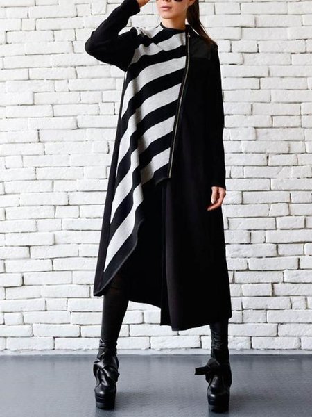 

Elegant Loosen Long Sleeve Midi Dress, Black, Midi Dresses