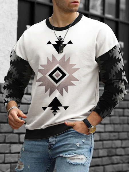 

Crew Neck Casual Long Sleeve Sweatshirt, White, Hoodies&Sweatshirts