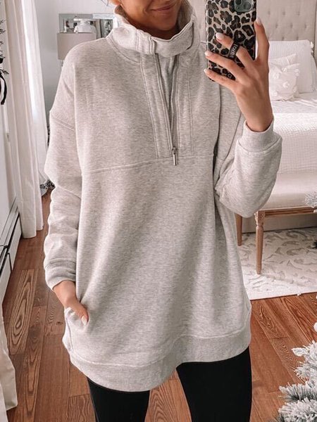 

Loosen Plain Sweatshirt, White, Hoodies & Sweatshirts
